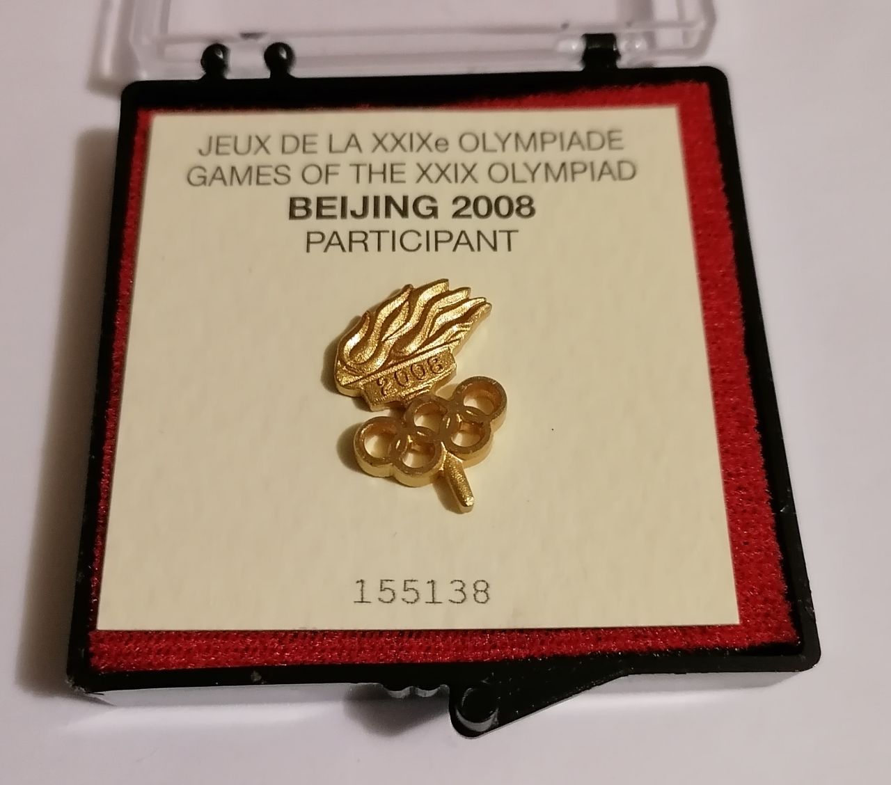 Beijing 2008 Summer Olympics Participation Pin